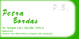 petra bordas business card